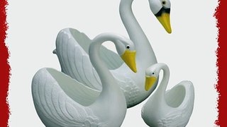 White Swan Planter 3 piece Set: Classic Union Products Yard Decorations - Made in the USA!