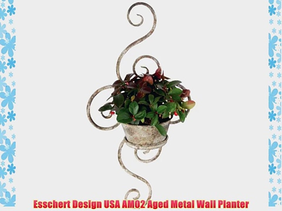 Esschert Design USA AM02 Aged Metal Wall Planter