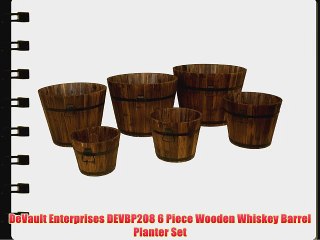 DeVault Enterprises DEVBP208 6 Piece Wooden Whiskey Barrel Planter Set