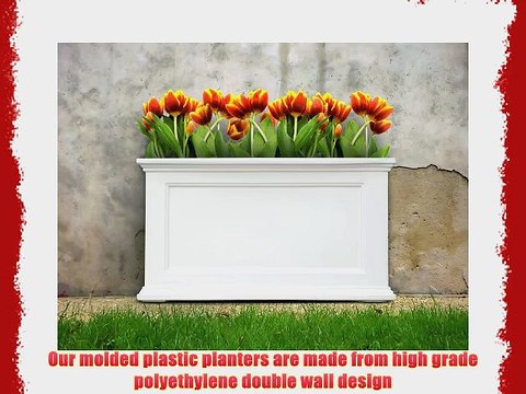 Mayne Fairfield 5826W Patio Planter 20-Inch by 36-Inch White