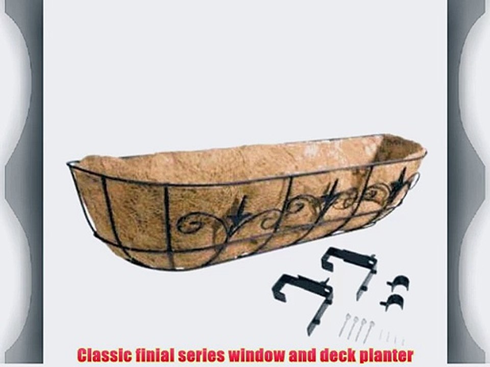 Panacea Products Classic Finial Series 30-Inch Window/Deck Planter Black