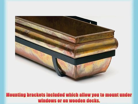 H Potter Rustic Copper Window Box Garden Decor Flower Planter 30