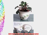 Emerson Creek Stoneware 2 Piece African Violet Flower Pot Made in the USA (Blueberry)