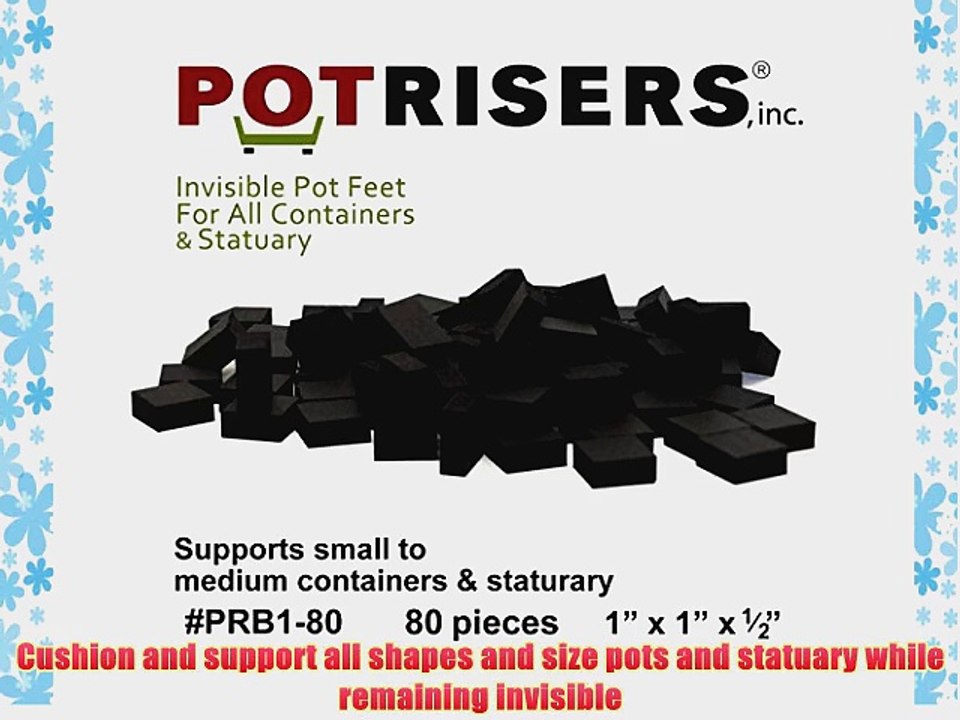 Potrisers PR1-80 Invisible Pot Feet Black 80-Pack supports 20 to 25 small to medium sized Pots