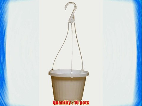 10 NEW ~ 8 Inch Hanging Basket Plastic Nursery Pots ~ White ~ Pots ARE 7.25 Inch Round At the