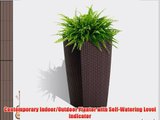 Algreen 12401 Self Watering Modena Rattan Planter 22-Inch Mocha