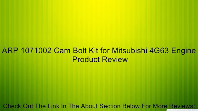 ARP 1071002 Cam Bolt Kit for Mitsubishi 4G63 Engine Review