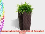 Algreen 12401 Self Watering Modena Rattan Planter 22-Inch Mocha