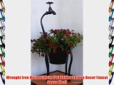 Wrought Iron Metal Planter Pot Holder Garden Decor Faucet Goose Neck