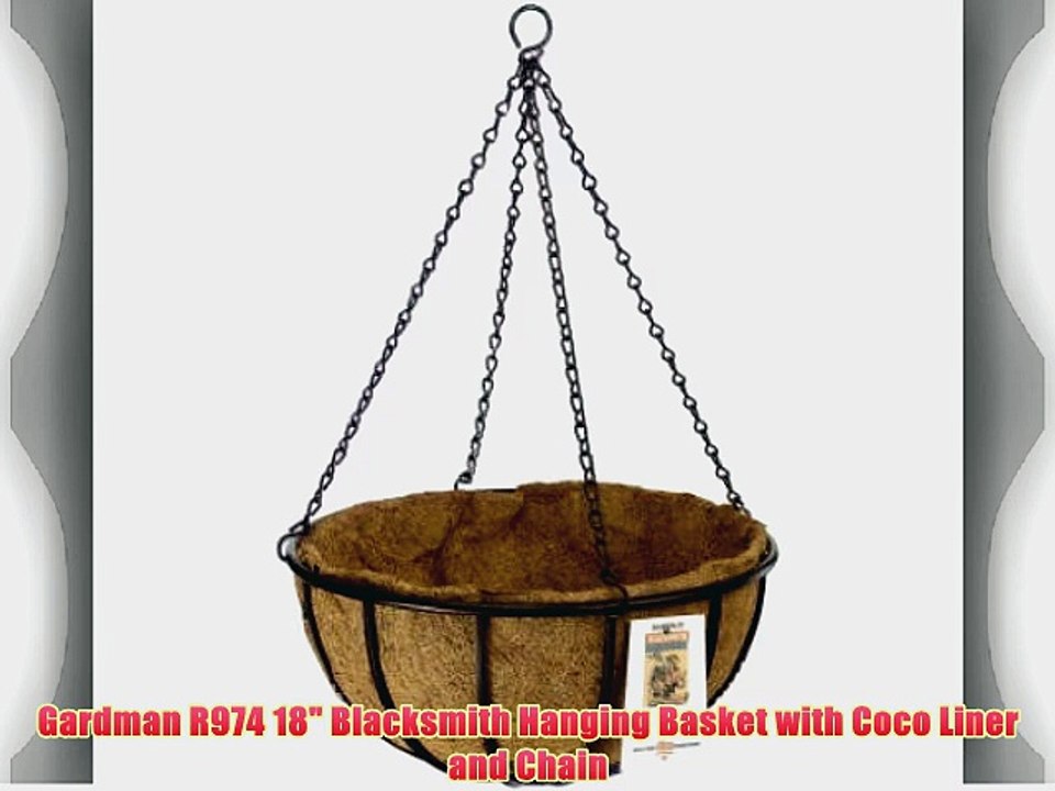 Gardman R974 18 Blacksmith Hanging Basket with Coco Liner and Chain