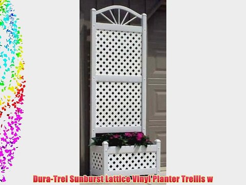 Dura-Trel Sunburst Lattice Vinyl Planter Trellis w