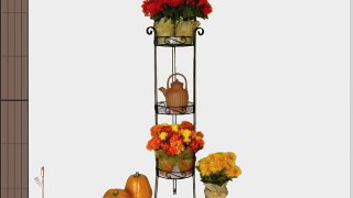 River North 3 Tier Combo Top Plant Stand Column Black