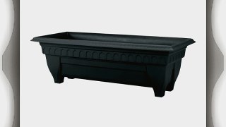 DCN Plastic 1427BK Azura Rectangle Patio Planter Black