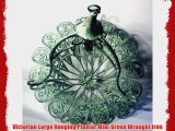 Victorian Large Hanging Planter Mint Green Wrought Iron