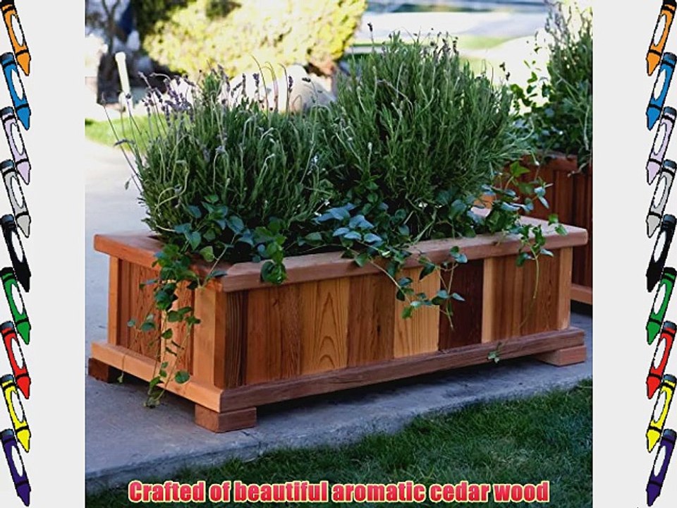 Wood Country Wood Country Rectangle Cedar Wood Boise Patio Planter Box Natural Cedar 41L x