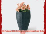 DMC Products 78384 24-Inch Vista Curved Round Resin Wicker Planter