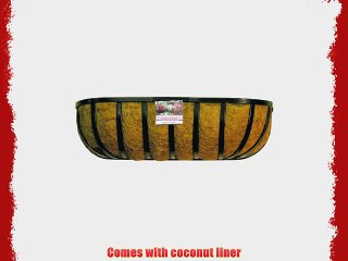 Border Concepts 72174 Wrought Iron Traditional Wall Trough with Coconut Liner 36-Inch