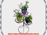 Plastec PSTABK Triple Plant Stand Black