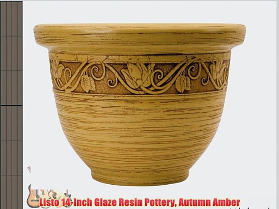 Listo 14-Inch Glaze Resin Pottery Autumn Amber