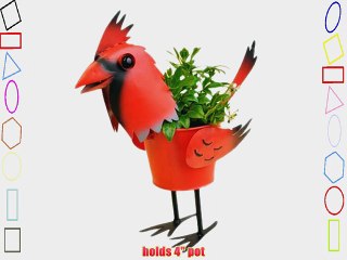 Red Cardinal Bird Planter Bobblehead with 4 Pot