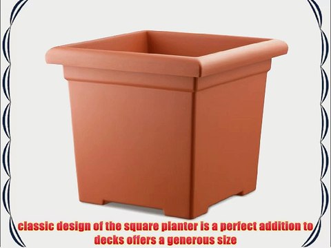 Akro Mils ROS15500E35 Accent Square Planter Clay Color 15-1/2-Inch