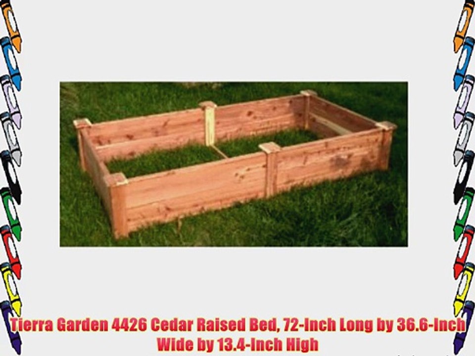 Tierra Garden 4426 Cedar Raised Bed 72-Inch Long by 36.6-Inch Wide by 13.4-Inch High