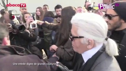 Exclu Vidéo : Fashion Week de Paris : Karl Lagerfeld au défilé de Dior