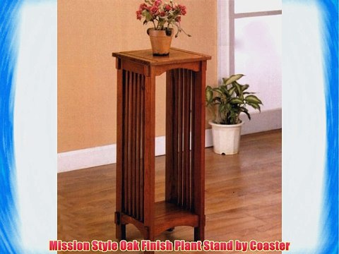Mission Style Oak Finish Plant Stand by Coaster