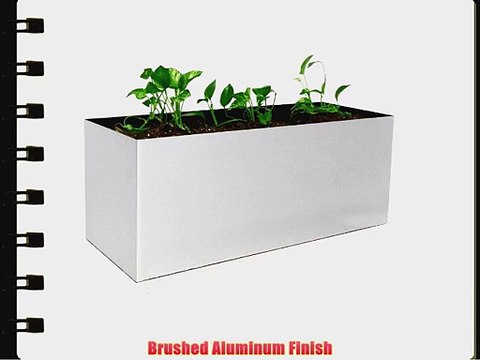 Madeira Rectangle Planter - 30 X 12 X 12 - Brushed Metal Finish