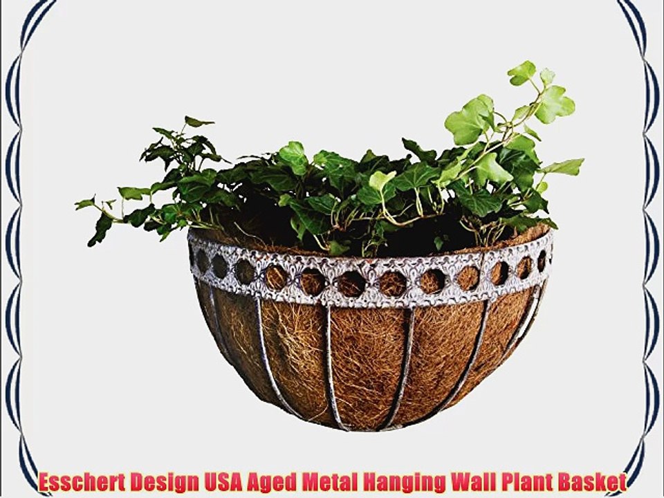 Esschert Design USA Aged Metal Hanging Wall Plant Basket