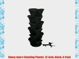 Nancy Jane's Stacking Planter 12-Inch Black 6-Pack