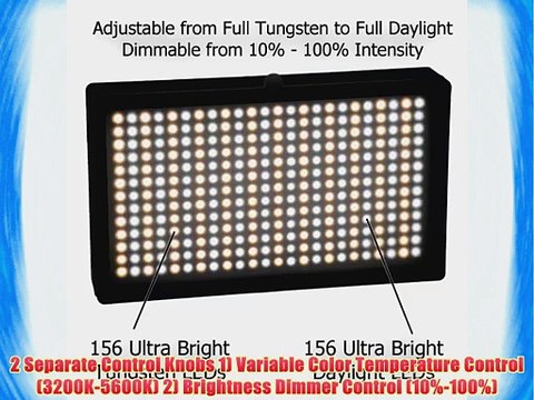 Polaroid 312 Ultra High Powered Super Bright LED Camera / Camcorder Video Light With Variable