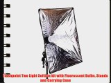 Flashpoint Two Light Softbox kit with Fluorescent Bulbs Stands and Carrying Case