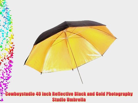 Cowboystudio 40 inch Reflective Black and Gold Photography Studio Umbrella