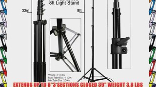 Pro PBL Heavy Duty 8' Light Stands Air Cushioned Velcro Ties Set of 2 Steve Kaeser Photographic