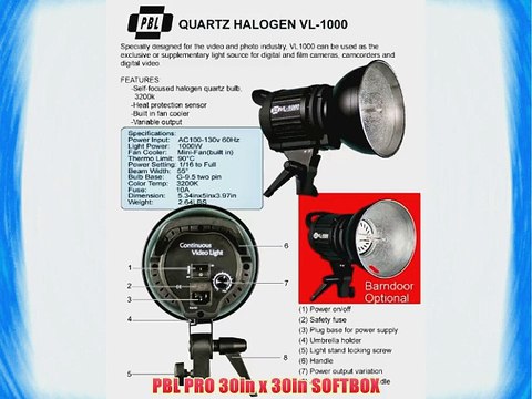 PHOTO VIDEO STUDIO LIGHTING CONTINUOUS LIGHTING KIT VARIABLE OUTPUT 1000 WATTS