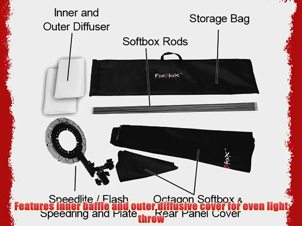 Fotodiox Flash-36-Oct-Vivitar 36-Inch Octagon Softbox with Soft Diffuser and Speedring Bracket