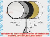 Fotodiox Pro 42 5-in-1 Collapsible Reflector Kit with Stand and Holder Arm Silver/Gold/Black/White/Diffuser