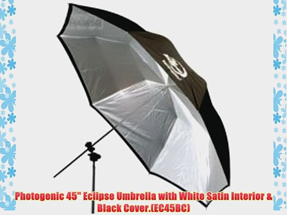 Photogenic 45 Eclipse Umbrella with White Satin Interior