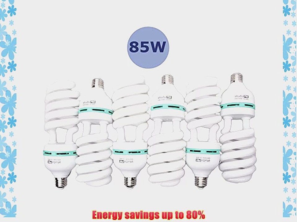 StudioPRO Professional Quality 85 Watt CFL Photo Fluorescent Spiral Daylight Light Bulbs 5500K