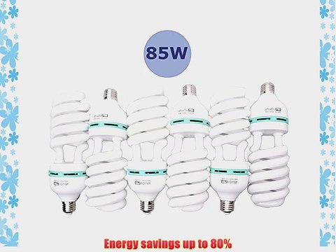 StudioPRO Professional Quality 85 Watt CFL Photo Fluorescent Spiral Daylight Light Bulbs 5500K