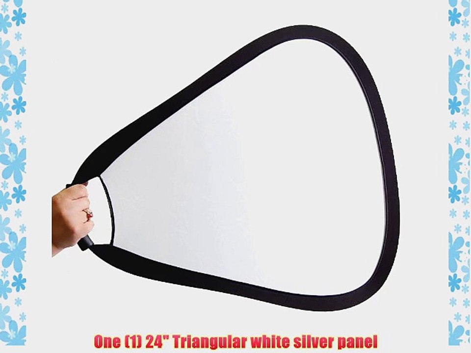 CowboyStudio 24-Inch White Silver Photography Photo Triangular Reflector Panel with Grip