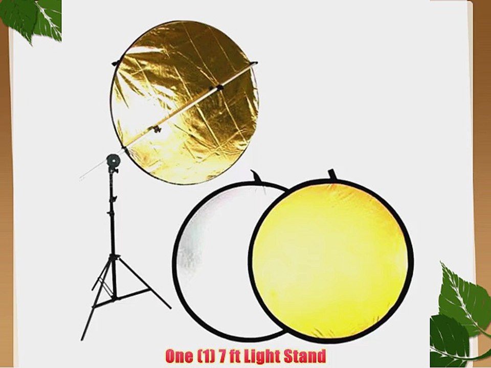 CowboyStudio Photo Reflector Arm and Stand kit with a 32in 2-in-1 Collapsable Reflector