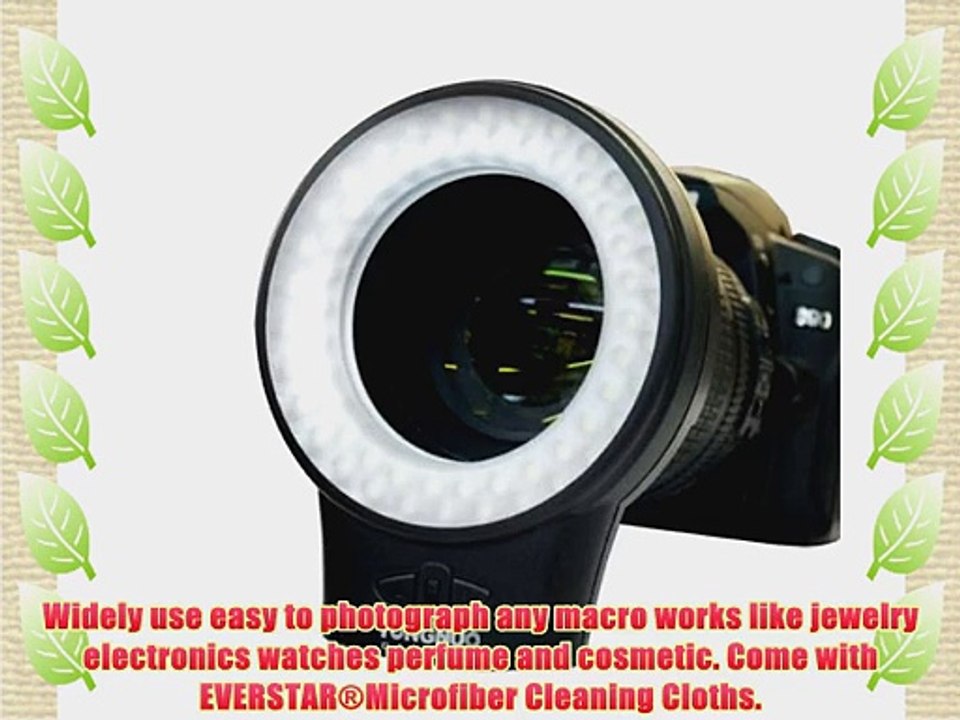 YONGNUO WJ-60 Macro Photography Ring LED Light for Canon Nikon Sigma DLSR Camera Come With