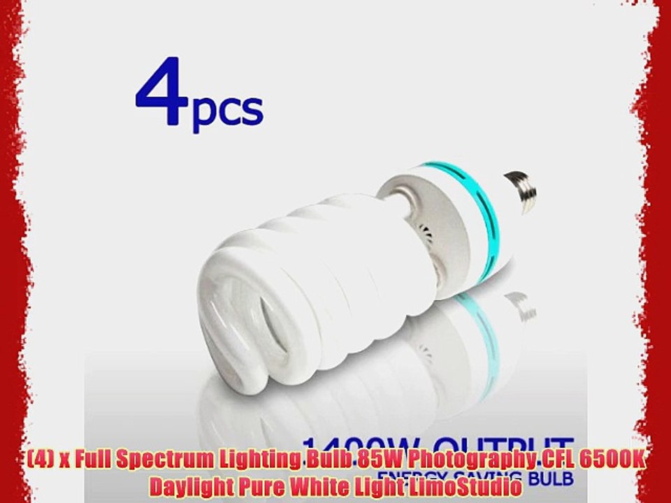 LimoStudio-4 x Digital Full Spectrum Light Bulb 85W Photo CFL 6500K Daylight balanced Pure
