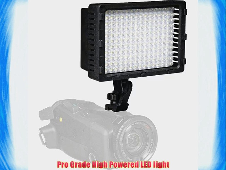 Polaroid 176 High Powered Variable Dimmable LED Light Includes Deluxe Padded Carrying Case