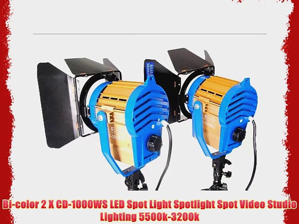 Bi-color 2 X CD-1000WS LED Spot Light Spotlight Spot Video Studio Lighting 5500k-3200k