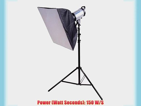 Flashpoint 320 Monolight Kit 150 Watt Second One Monolight Kit with Black Light Stand and 24x24