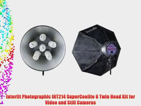 Interfit Photographic INT214 SuperCoolite 6 Twin Head Kit for Video and Still Cameras