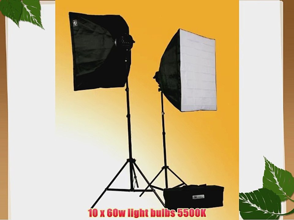 ePhoto 3000-Watt Digital Photography Studio Video Lighting Kit 2 Softbox Studio Video Light